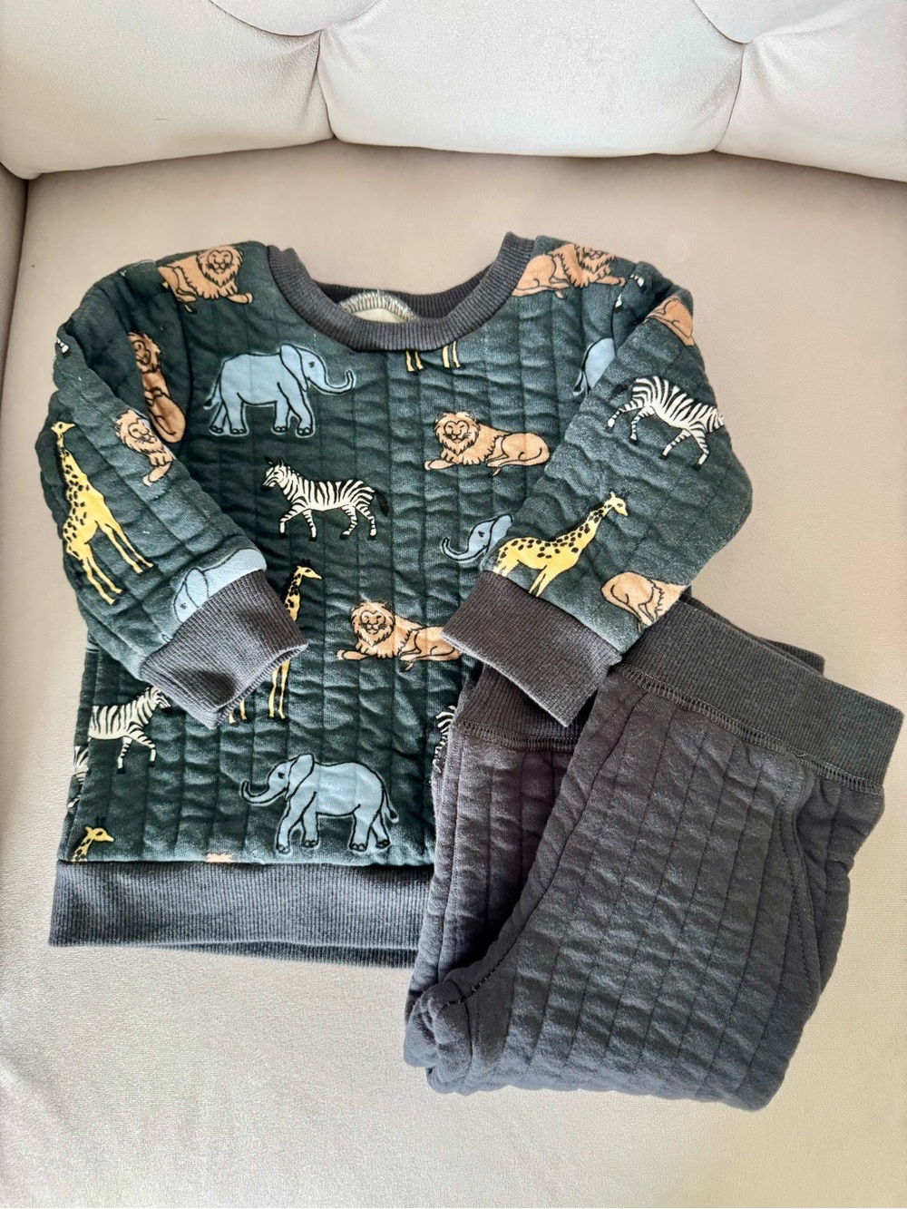 Little Me Quilted Safari Baby Outfit